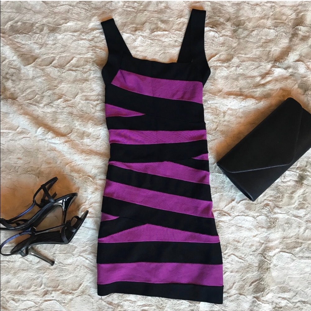 Bebe dress in black and Magenta